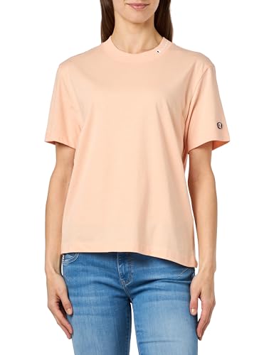Champion Damen Legacy Icons W-Relaxed Back Logo S/S Crewneck T-Shirt, Pfirsichrosa, Medium von Champion