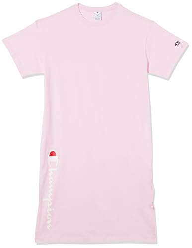Champion Damen Legacy Icons W-Relaxed Vertical Logo S/S Crewneck Lässiges Kleid, Rosa Dragees, M von Champion