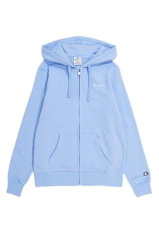 Champion Damen Legacy Icons W-Spring Terry Small Script Logo Full Zip Kapuzenpullover, himmelblau, L von Champion