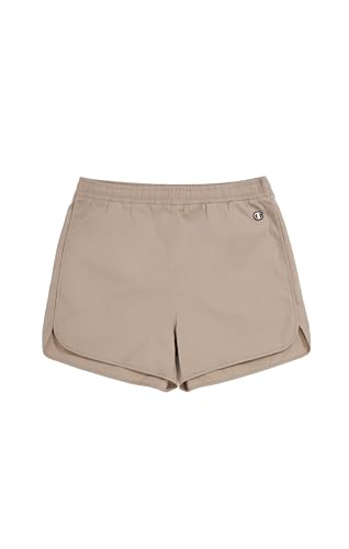 Champion Damen Legacy Icons W-Stretch Cotton Twill C-Logo Shorts, Hellbraun, M von Champion