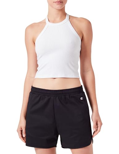 Champion Damen Legacy Icons W-Stretch Cotton Twill C-Logo Shorts, Schwarz, L von Champion