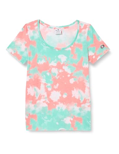 Champion Damen Legacy Minimalist Resort W-Piece-Dyed Regular S/S Crewneck T-Shirt, Pfirsichrosa Allover, Small von Champion