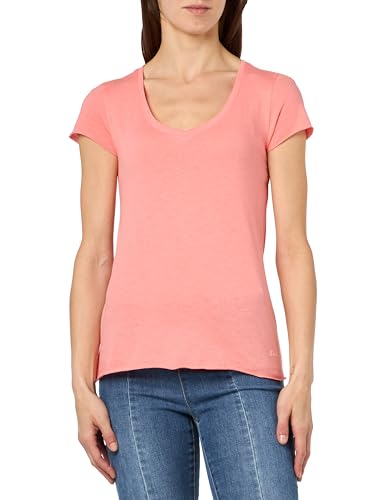 Champion Damen Legacy Minimalist Resort W-Regular S/S V-Ausschnitt T-Shirt, Pfirsichrosa, Medium von Champion