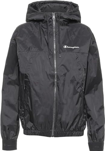 Champion Damen Legacy Outdoor Coated Nylon Hooded Jacke, Schwarz, L von Champion