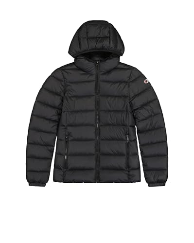 Champion Damen Legacy Outdoor W (117568) -Wr Light Nylon Cirè 35gr C-Logo Hooded Gefütterte Jacke, Schwarz (KK001), M von Champion