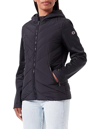 Champion Damen Legacy Outdoor W-Light Microber & Bonded Fleece Hooded Gepolsterte Jacke, Schwarz, L von Champion