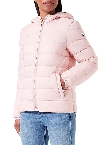 Champion Damen Legacy Outdoor W-Light Nylon W/R Hooded Gepolsterte Jacke, Rosa, XL von Champion