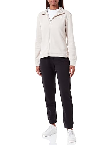 Champion Damen Legacy Sweatsuits Easy W-Ultralight Powerblend Fleece High-Neck/Rib Cuff Sportanzug, Silbergrau/Schwarz, S von Champion