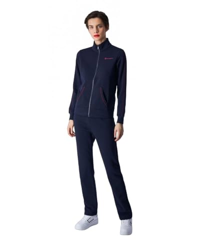 Champion Damen Legacy Sweatsuits Heritage W-Ultraleichtes Powerblend Fleece mit hohem Halsausschnitt/gerader Saum Trainingsanzug, Marineblau, 38 von Champion