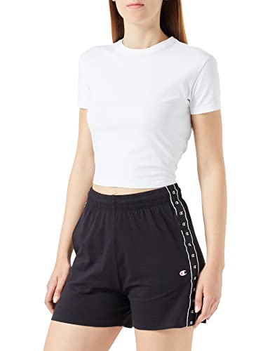 Champion Damen Legacy Tape 2.0 High Waist Shorts, Schwarz, XS von Champion