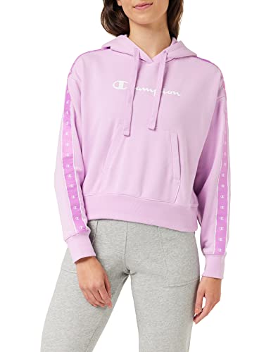 Champion Damen Legacy Tape 2.0 Powerblend Boxy Kapuzenpullover, Rosa Lila, XL von Champion