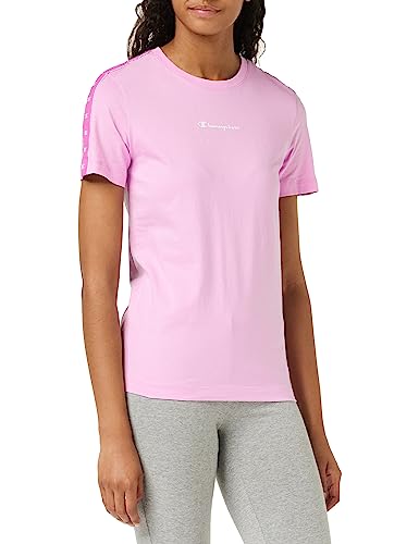 Champion Damen Legacy Tape 2.0 S/S T-Shirt, Rosa Lila, X-Small von Champion