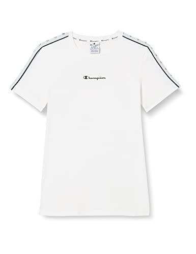 Champion Damen Legacy Tape 2.0 S/S T-Shirt, Weiß, Large von Champion