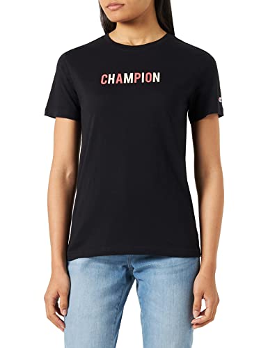Champion Damen Light Cotton Jersey Gr.150 T Shirt, Schwarz, M EU von Champion