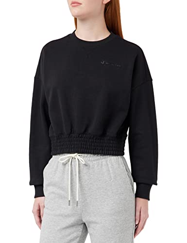 Champion Damen Loungetech Oversize Crewneck Kapuzenpullover, Schwarz, S von Champion