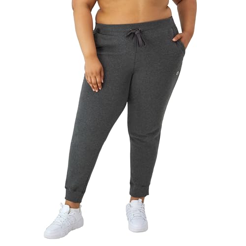Champion Damen, Powerblend, Fleece Joggers, Comfortable Pants for Women, 29" (Plus Trainingshose, Dunkelgrau, X-Groß von Champion