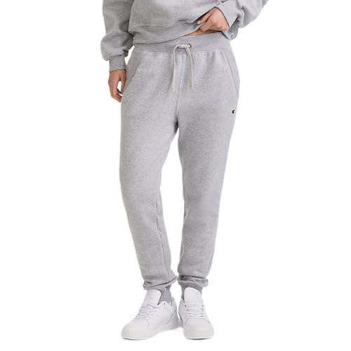 Champion Damen, Fleece, Joggers, Comfortable Pants for Women, 29" (Plus Trainingshose, Oxford-Grau – C-Logo, M von Champion