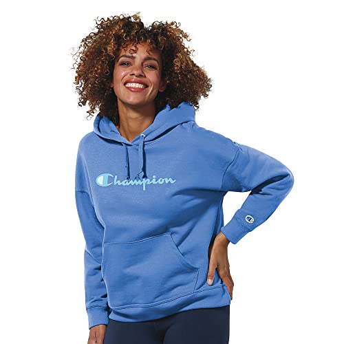 Champion Damen Powerblend Relaxed Hoodie Siebdruck Script Hooded Sweatshirt, Odyssey Script, 46 von Champion