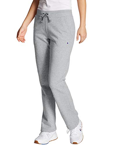 Champion Damen Sweatpants, Powerblend, Fleece-Hose, Bequeme Loungehose Trainingshose, Oxford-Grau, L von Champion