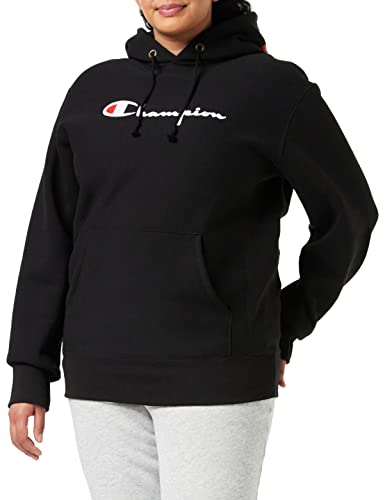 Champion Damen Reverse Weave Pullover Kapuzenpullover, Schwarz, L von Champion