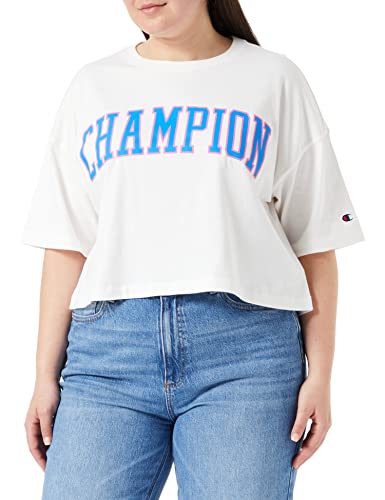 Champion Damen Rochester 1919 C-Campus Crop Oversize S-s T-Shirt, Off-White (Way), Small von Champion