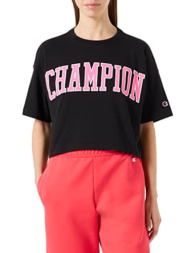 Champion Damen Rochester 1919 C-Campus Crop Oversize S-s T-Shirt, Schwarz, Medium von Champion