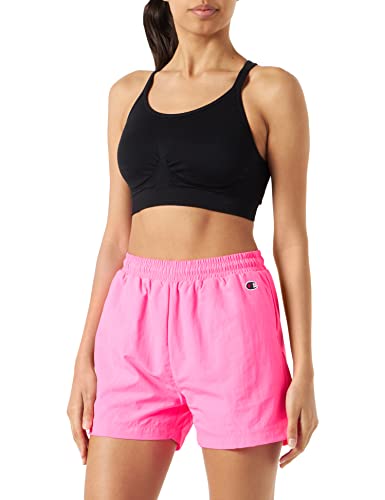 Champion Damen Rochester 1919 C-Campus High Waist Shorts, Fluoreszierendes Pink (Pnff), XL von Champion