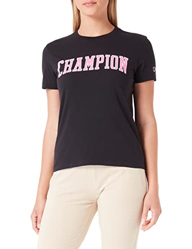 Champion Damen Rochester 1919 C-campus Logo Crewneck S-s T Shirt, Schwarz, L EU von Champion