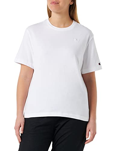 Champion Damen Rochester 1919 Champion Logo Tonal C-logo Crewneck S-s T Shirt, Weiß, L EU von Champion