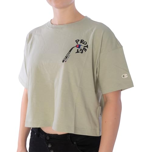 Champion Damen Rochester 1919 Eco Future W-Circular Recycled Cotton Oversize S/L T-Shirt, Hellgrün Pastell, Medium von Champion