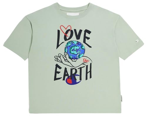 Champion Damen Rochester 1919 Eco Future W-Circular Recycled Cotton Relaxed S/L T-Shirt, Hellgrün Pastell, Large von Champion