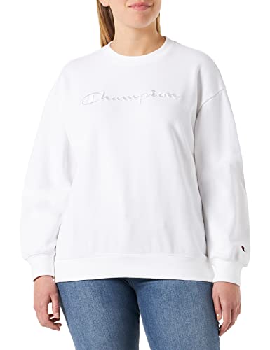 Champion Damen Rochester 1919 Logo Crewneck Sweatshirt, Weiß, L von Champion