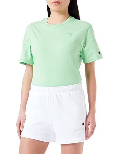 Champion Damen Rochester 1919 Logo High Waist Regular Shorts, Weiß, L von Champion