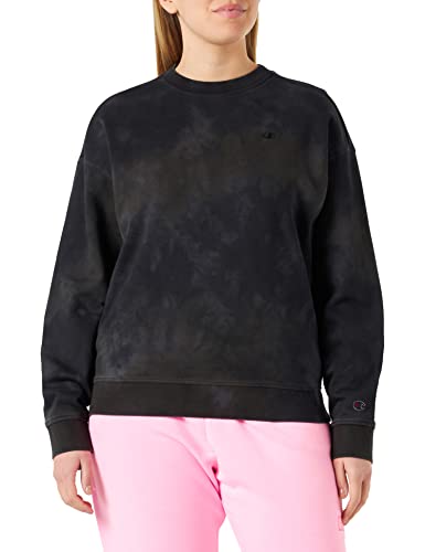 Champion Damen Rochester 1919 Logo Tie Dye Crewneck Sweatshirt, Schwarz, L von Champion