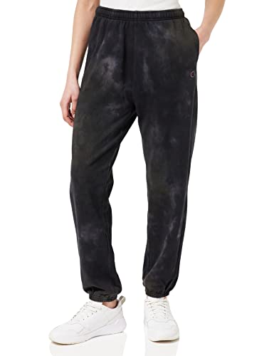 Champion Damen Rochester 1919 Logo Tie Dye High Waist Elastic Cuff Trainingshose, Schwarz, M von Champion