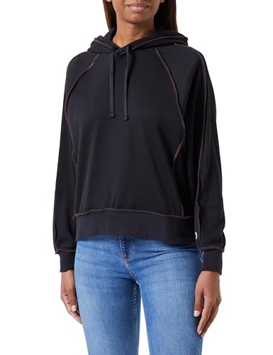 Champion Damen Rochester 1919 Logo W-Heavy Cotton Poly Waffle Boxy Kapuzenpullover, Schwarz, M von Champion