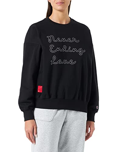 Champion Damen Rochester 1919-Made with Love Crewneck Sweatshirt, Schwarz, L von Champion