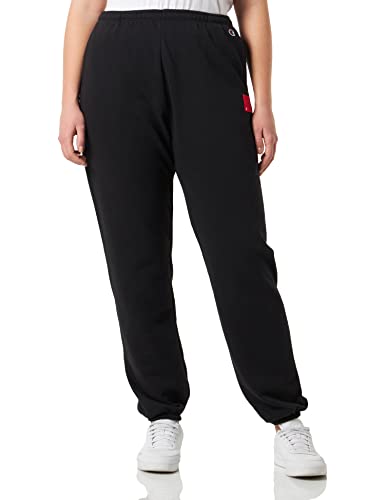 Champion Damen Rochester 1919-Made with Love High Waist Boyfriend Elastic Cuff Trainingshose, Nero, M von Champion