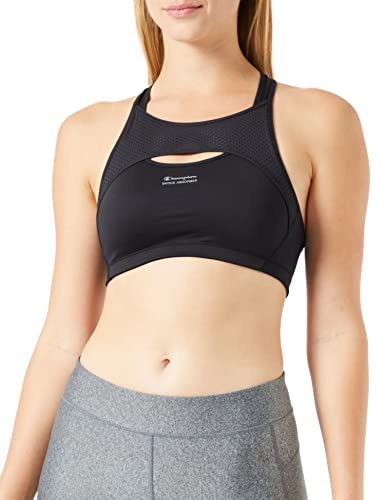 Champion Damen Sa New Active Crop Top Sport-BH, Schwarz, L von Champion