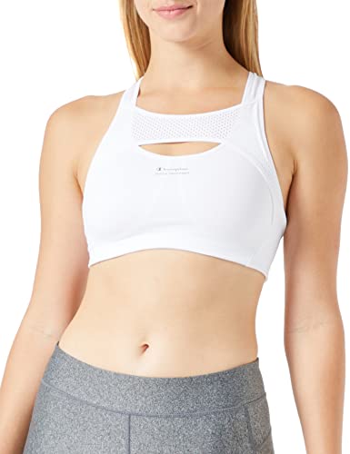 Champion Damen Sa New Active Crop Top Sport-BH, Weiß, S von Champion