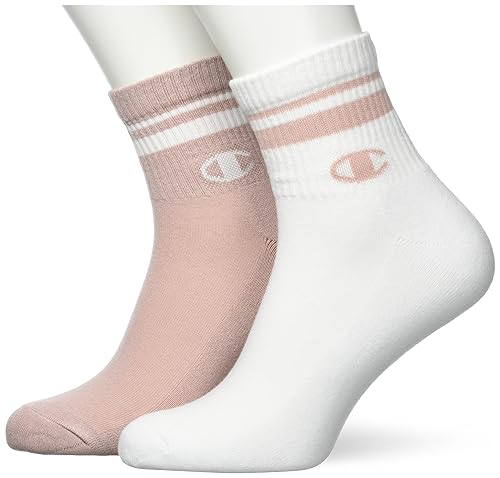 Champion Damen Seasonal Socks C-Logo 2PP Quarter Freizeitsocken, Rosa, von Champion