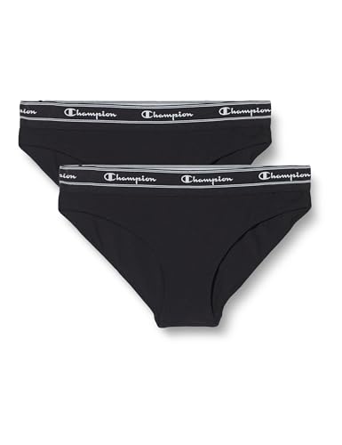 Champion Damen Seasonal Underwear W Bikini Script Logo x2 Hipster-Höschen, Nero, 42 von Champion