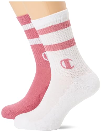 Champion Damen Seasonal W Socks 2pp Short Crew Sportsocken, Weiß/Lila (WW006), 39-42 von Champion