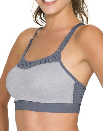 Champion Damen Show Off Sport-BH, Undurchsichtige, Oxford Heather/Medium Grey, Large von Champion