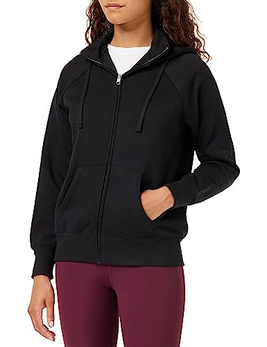 Champion Damen Sport Tape Full Zip Kapuzenpullover, Schwarz, M von Champion