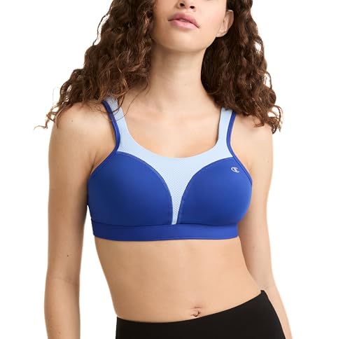 Champion Damen Spot Comfort Full Support Bra Sport-BH, Blickdicht, Surfen Sie im Web/Ocean Front Blau, 75C von Champion