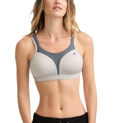 Champion Damen Spot Comfort Full Support Sports Bra, Oxford Heather/Medium Grey, 38C von Champion