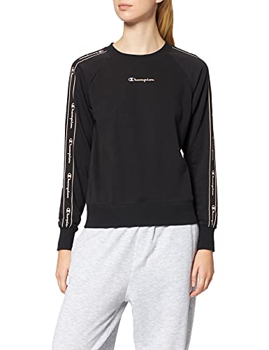 Champion Damen Pullover Tape Mania Crewneck, Schwarz, S von Champion