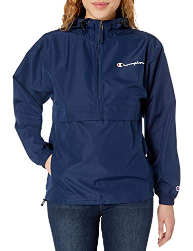 Champion Damen Windbreaker, verstaubare, Wind-und Wasserabweisende Jacke, Athletic Navy Small-Small Script Logo, S Champion Damen Windbreaker, verstaubare, Wind-und Wasserabweisende Jacke, Athletic Navy Small-Small Script Logo, S von Champion