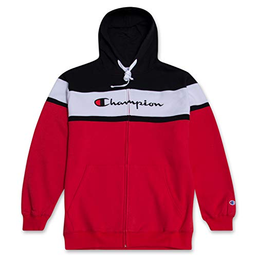 Champion Farbblock Kapuzenpullover für Herren X-groß Hoch Rot/Schwarz/Weiß von Champion